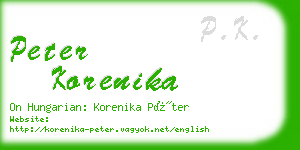 peter korenika business card